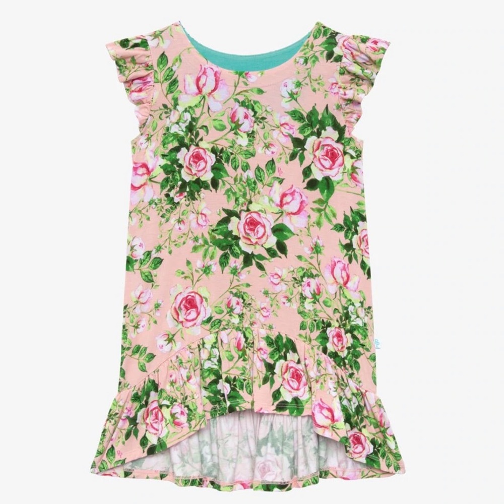 Posh Peanut Renia Ruffled Cap Sleeve Hi-Low Dress